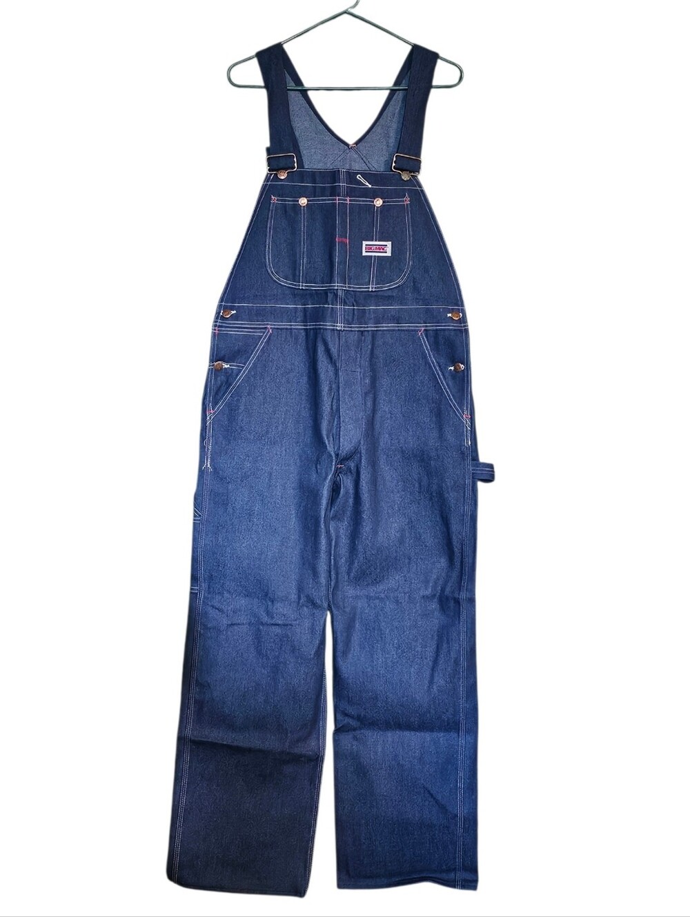 Vintage JC Penny Big Mac Square Back Blue Denim Bib Overalls 36x30 Deadstock